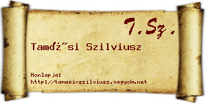 Tamási Szilviusz névjegykártya